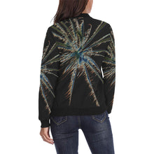 Load image into Gallery viewer, Fireworks Star Glowing All Over Print Bomber Jacket for Women (Model H36)