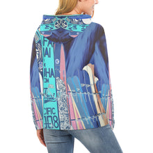 Load image into Gallery viewer, Surfboards Blue All Over Print Hoodie for Women (USA Size) (Model H13)