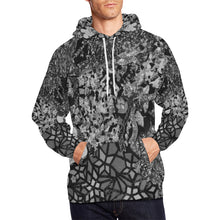 Load image into Gallery viewer, Holiday Paisley Black and White All Over Print Hoodie for Men/Large Size (USA Size) (Model H13)