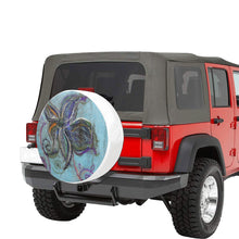 Load image into Gallery viewer, Graffiti Flower Blue 32 Inch Spare Tire Cover
