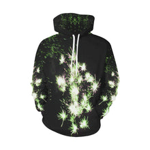 Load image into Gallery viewer, Fireworks Flower Green All Over Print Hoodie for Men/Large Size (USA Size) (Model H13)