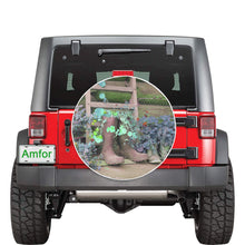 Load image into Gallery viewer, Blooming Boots Flower Blue 32 Inch Spare Tire Cover