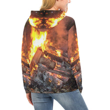 Load image into Gallery viewer, Burst into Flames All Over Print Hoodie for Women (USA Size) (Model H13)