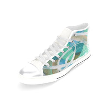 Load image into Gallery viewer, Abstract Circles Aqua Women's Classic High Top Canvas Shoes (Model 017)