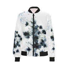 Load image into Gallery viewer, Fireworks Flower Negative All Over Print Bomber Jacket for Women (Model H36)