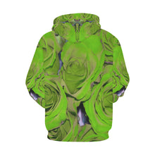Load image into Gallery viewer, Rose Bouquet Flower Green All Over Print Hoodie for Women (USA Size) (Model H13)