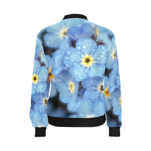 Load image into Gallery viewer, Forget Me Not Flower All Over Print Bomber Jacket for Women (Model H36)