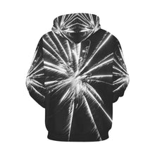 Load image into Gallery viewer, Fireworks Star Black and White All Over Print Hoodie for Women (USA Size) (Model H13)