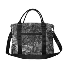 Load image into Gallery viewer, Cresent Paisley Black and White Large Capacity Duffle Bag (Model 1715)