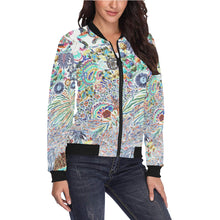 Load image into Gallery viewer, I Spy Paisley Negative All Over Print Bomber Jacket for Women (Model H36)