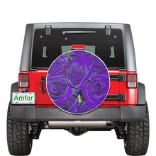 Load image into Gallery viewer, Rose Bouquet Flower Purple 30 Inch Spare Tire Cover