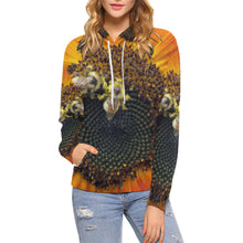 Load image into Gallery viewer, Busy Bee Sunflower All Over Print Hoodie (for Women)
