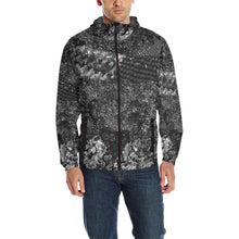 Load image into Gallery viewer, Dark Paisley Black and White All Over Print Quilted Windbreaker for Men (Model H35)