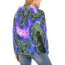 Load image into Gallery viewer, Molten Flames Purple All Over Print Hoodie for Women (USA Size) (Model H13)