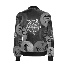 Load image into Gallery viewer, Dante's Inferno Black and White All Over Print Bomber Jacket for Women (Model H36)