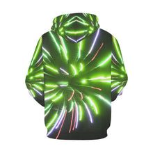 Load image into Gallery viewer, Fireworks Burst Green All Over Print Hoodie for Women (USA Size) (Model H13)