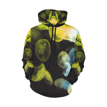 Load image into Gallery viewer, Jellyfish Yellow and Blue All Over Print Hoodie for Women (USA Size) (Model H13)