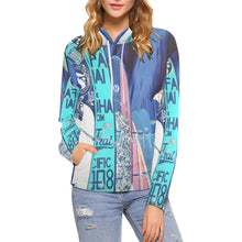 Load image into Gallery viewer, Surfboards Blue All Over Print Hoodie for Women (USA Size) (Model H13)