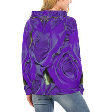 Load image into Gallery viewer, Rose Bouquet Flower Purple All Over Print Hoodie for Women (USA Size) (Model H13)
