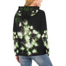 Load image into Gallery viewer, Fireworks Flower Green All Over Print Hoodie for Women (USA Size) (Model H13)