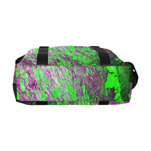 Load image into Gallery viewer, Marbled Abstract Green and Purple Large Capacity Duffle Bag (Model 1715)