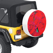 Load image into Gallery viewer, Rose Bouquet Flower Red 32 Inch Spare Tire Cover