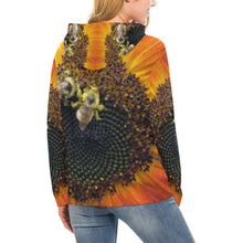 Load image into Gallery viewer, Busy Bee Sunflower All Over Print Hoodie (for Women)