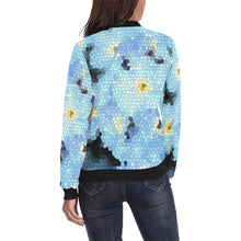 Load image into Gallery viewer, Forget Me Not Flower Mosaic All Over Print Bomber Jacket for Women (Model H36)