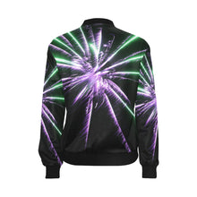Load image into Gallery viewer, Fireworks Star Purple All Over Print Bomber Jacket for Women (Model H36)