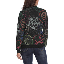 Load image into Gallery viewer, Dante's Inferno Glowing All Over Print Bomber Jacket for Women (Model H36)
