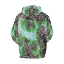 Load image into Gallery viewer, Molten Flames Green All Over Print Hoodie for Women (USA Size) (Model H13)