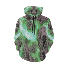 Load image into Gallery viewer, Molten Flames Green All Over Print Hoodie for Women (USA Size) (Model H13)