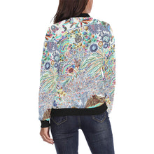 Load image into Gallery viewer, I Spy Paisley Negative All Over Print Bomber Jacket for Women (Model H36)