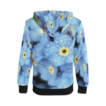Load image into Gallery viewer, Forget Me Not Flower Kids' All Over Print Full Zip Hoodie (Model H39)