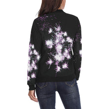 Load image into Gallery viewer, Fireworks Flower Purple All Over Print Bomber Jacket for Women (Model H36)