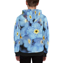 Load image into Gallery viewer, Forget Me Not Flower Kids' All Over Print Full Zip Hoodie (Model H39)