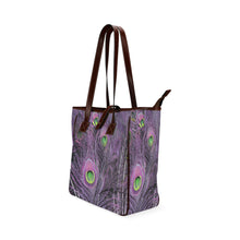 Load image into Gallery viewer, Peacock Feathers Purple Classic Tote Bag (Model 1644)