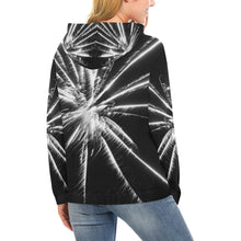 Load image into Gallery viewer, Fireworks Star Black and White All Over Print Hoodie for Women (USA Size) (Model H13)