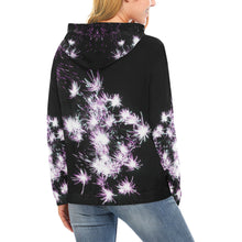 Load image into Gallery viewer, Fireworks Flower Purple All Over Print Hoodie for Women (USA Size) (Model H13)