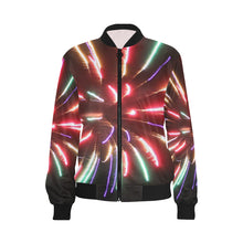 Load image into Gallery viewer, Fireworks Burst All Over Print Bomber Jacket for Women (Model H36)