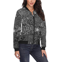 Load image into Gallery viewer, Paisley Matters Black and White All Over Print Bomber Jacket for Women (Model H36)