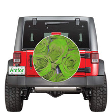 Load image into Gallery viewer, Rose Bouquet Flower Green 32 Inch Spare Tire Cover
