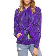 Load image into Gallery viewer, Rose Bouquet Flower Purple All Over Print Hoodie for Women (USA Size) (Model H13)