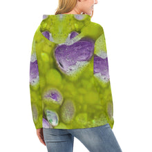 Load image into Gallery viewer, Puddle of Love Green All Over Print Hoodie for Women (USA Size) (Model H13)