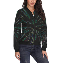 Load image into Gallery viewer, Fireworks Burst Glowing All Over Print Bomber Jacket for Women (Model H36)