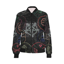 Load image into Gallery viewer, Dante's Inferno Glowing All Over Print Bomber Jacket for Women (Model H36)