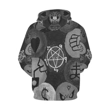 Load image into Gallery viewer, Dante's Inferno Black and white All Over Print Hoodie for Men/Large Size (USA Size) (Model H13)