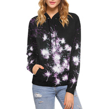 Load image into Gallery viewer, Fireworks Flower Purple All Over Print Hoodie for Women (USA Size) (Model H13)