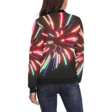 Load image into Gallery viewer, Fireworks Burst All Over Print Bomber Jacket for Women (Model H36)