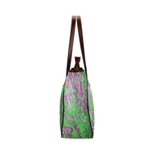 Load image into Gallery viewer, Marbled Abstract Green and Purple Classic Tote Bag (Model 1644)
